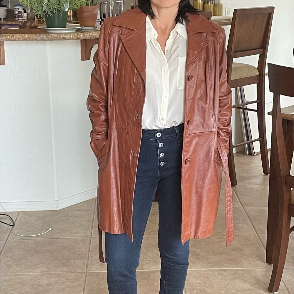 Vintage brown leather jacket size small